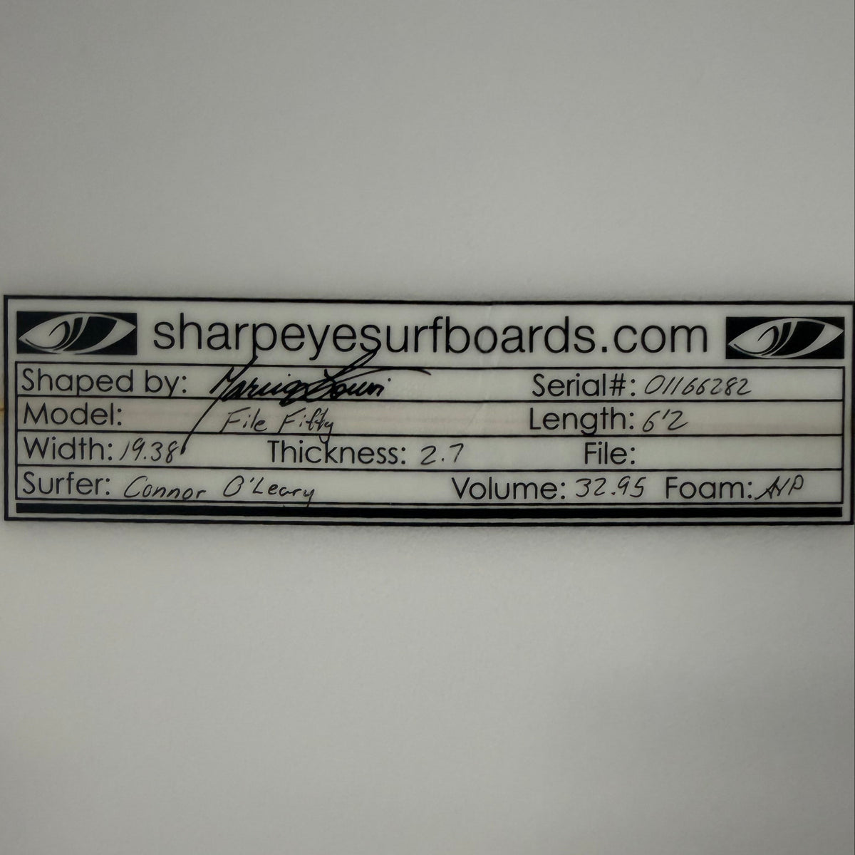 New File Fifty 6'2" x 19.38" x 2.7" 32.95L