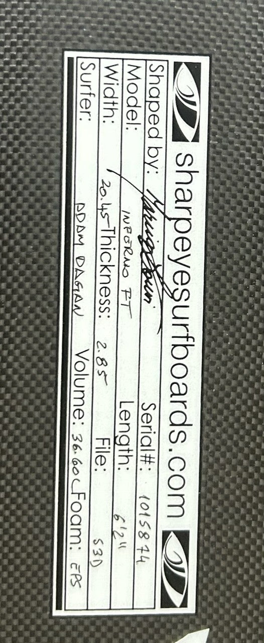 New C1-Custom Inferno FT 6'2 x 20.45 x 2.85 36.6L