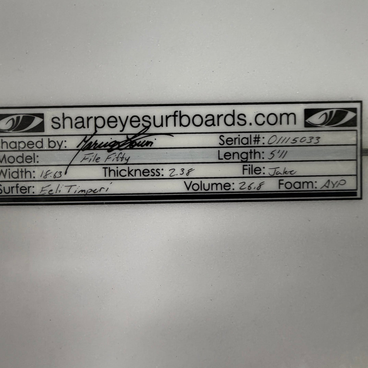 Used File Fifty 5'11" x 18.63" x 2.38" 26.8L