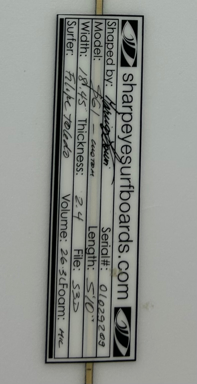 New Filipe Toledo SG-1 5'10 x 18.45 x 2.4 26.3L