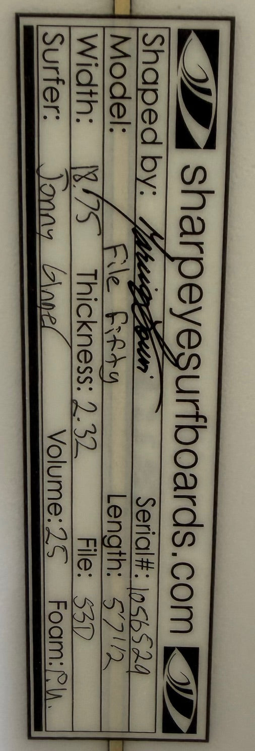 New File Fifty 5'7.5 x 18.75 x 2.32 25L