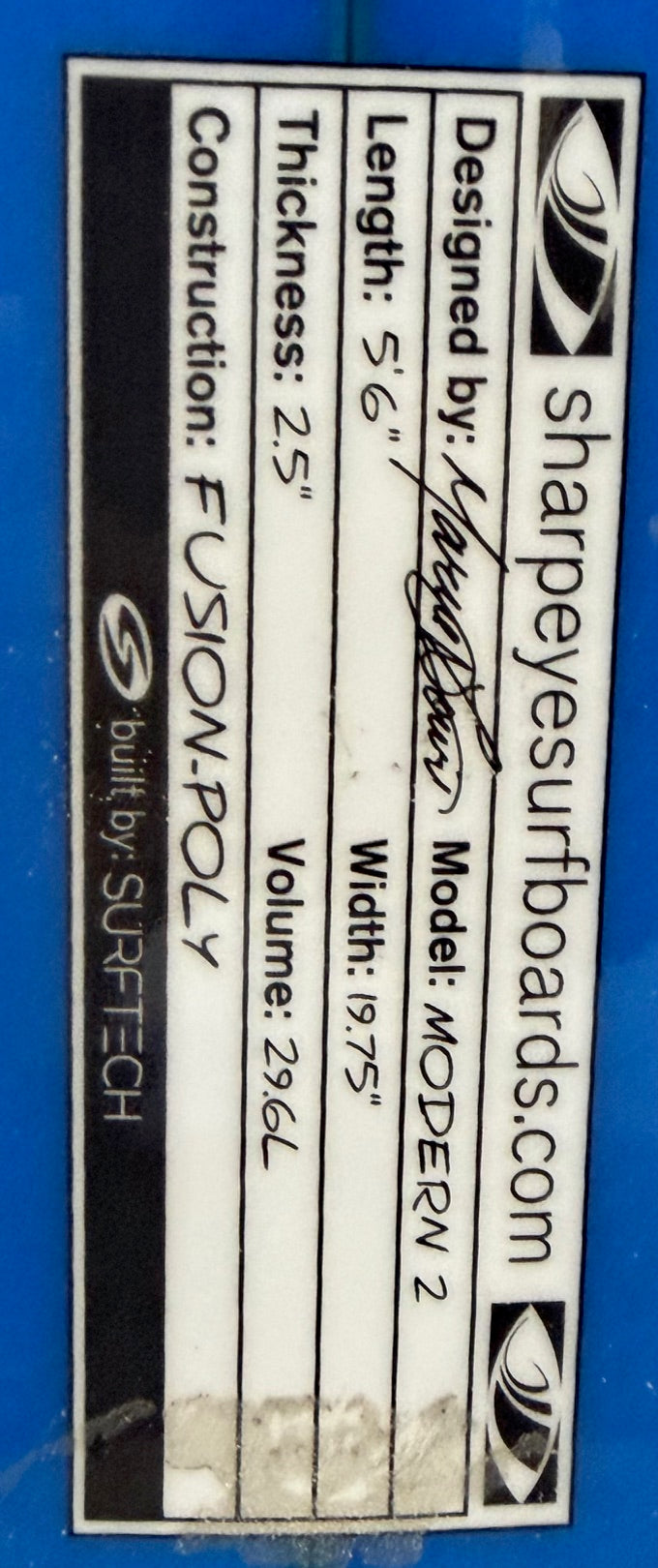 Used Modern 2 5'6 x 19.75 x 2.5 29.6L