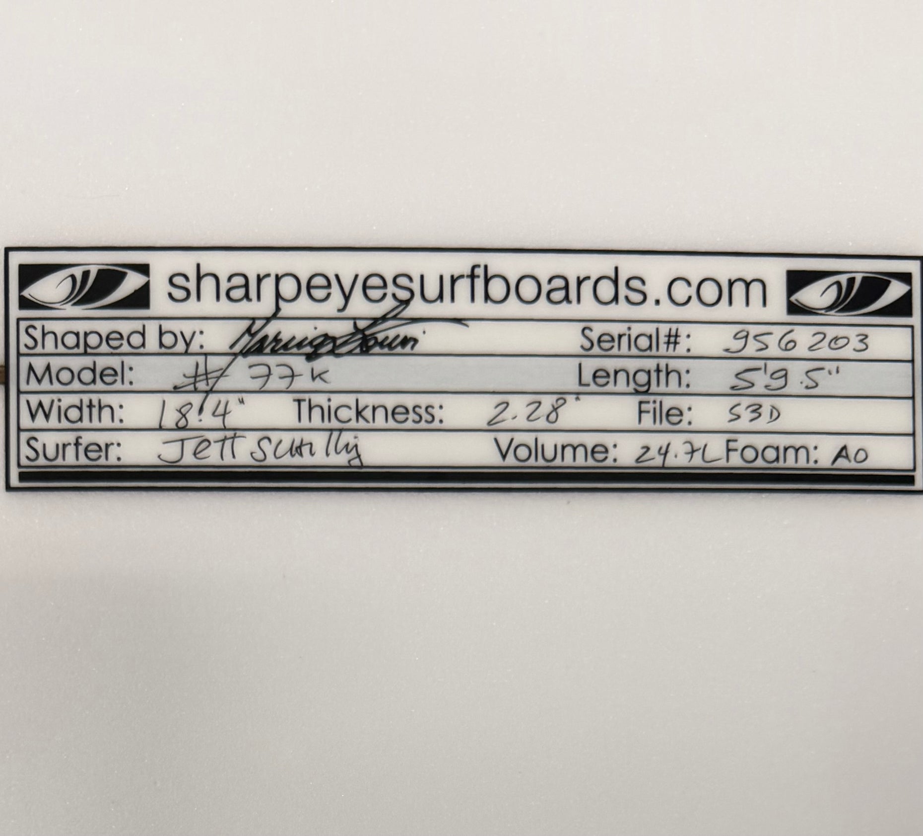 Used Jett Schilling 5'9.5" x 18.4" x 2.28" 24.7L