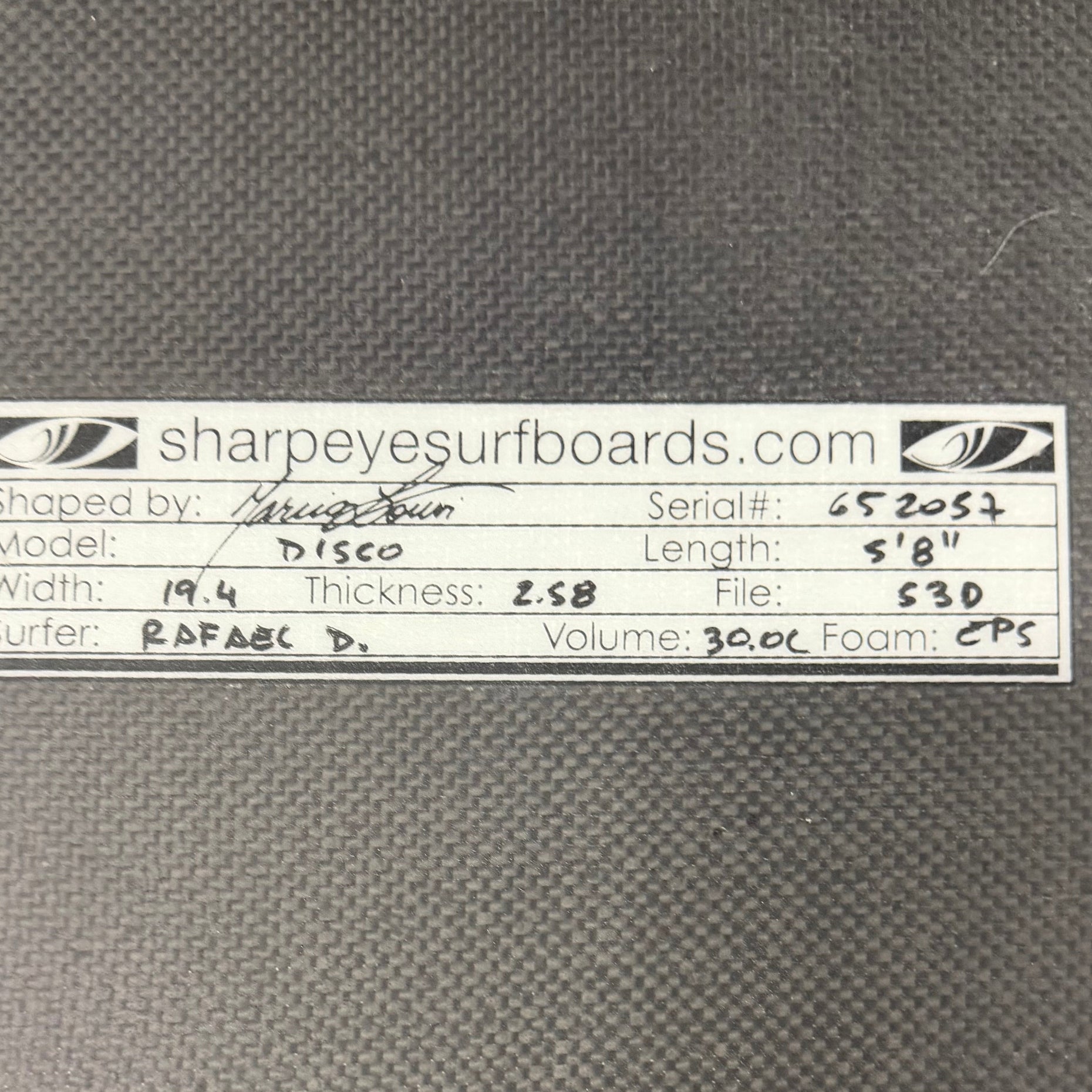 Used Dark Arts Disco 5'8" x 19.4" x 2.58" 30L