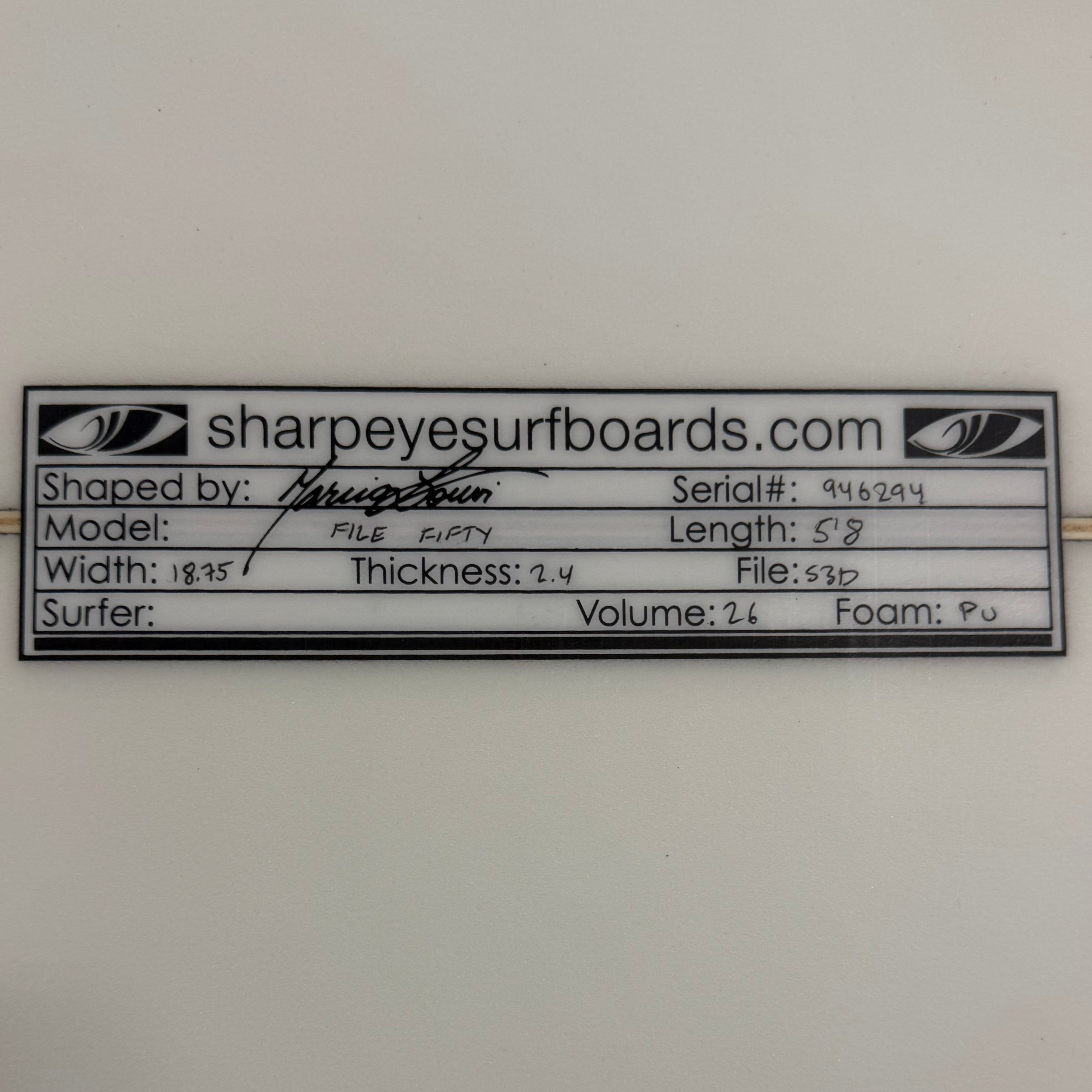 New File Fifty 5'8