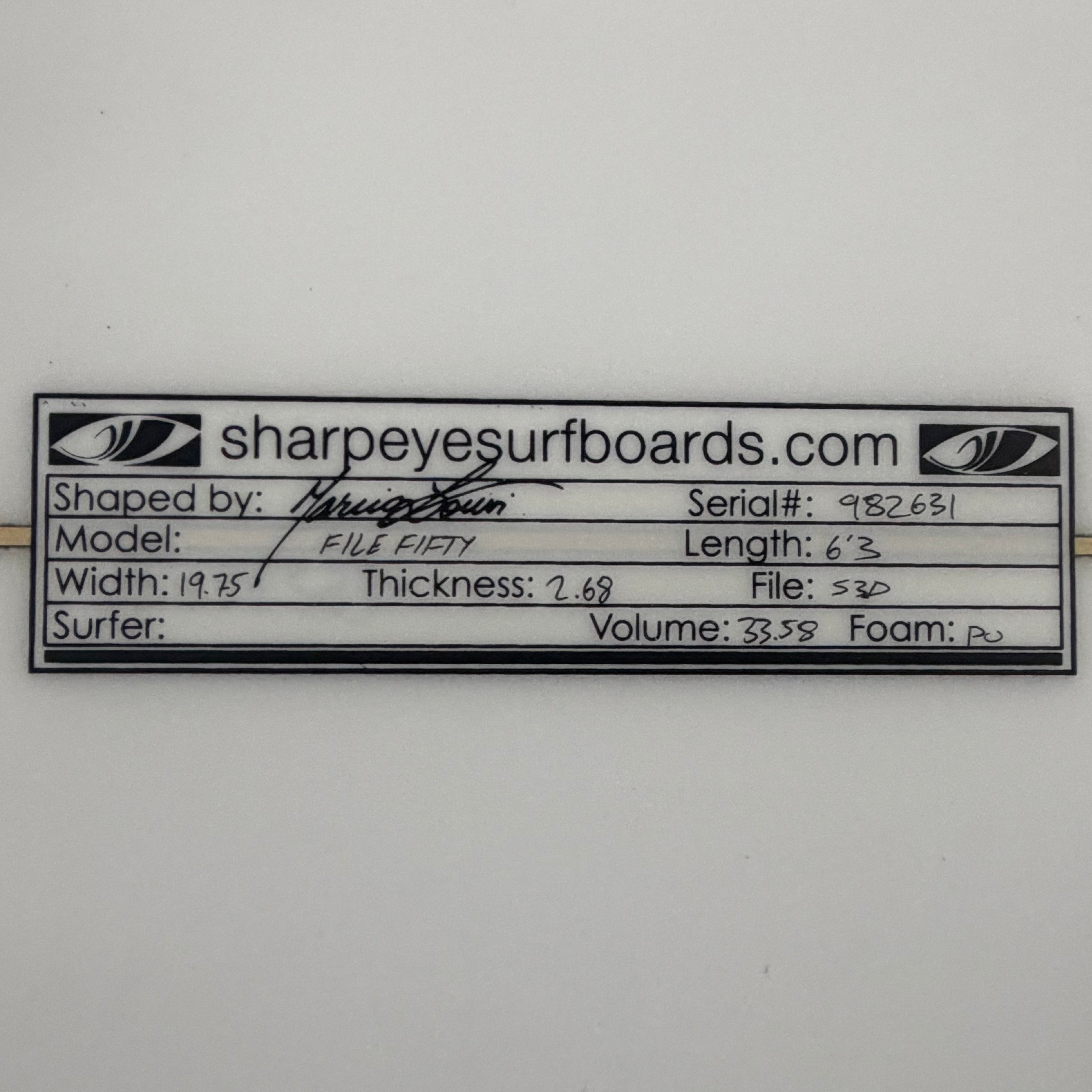 New File Fifty 6'3