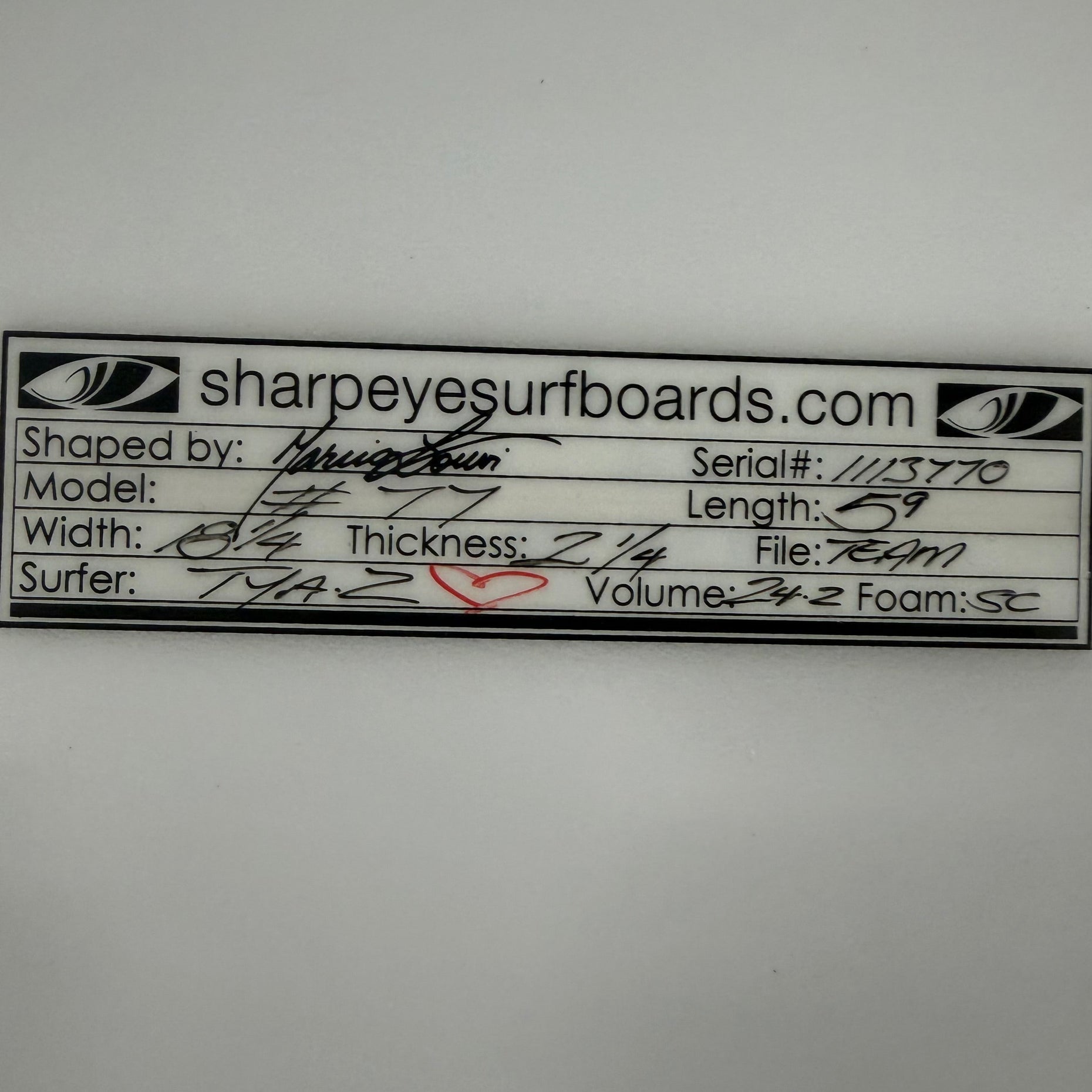 Used Tya Zebrowski #77 Tya 5'9" x 18.25" x 2.25" 24.2L