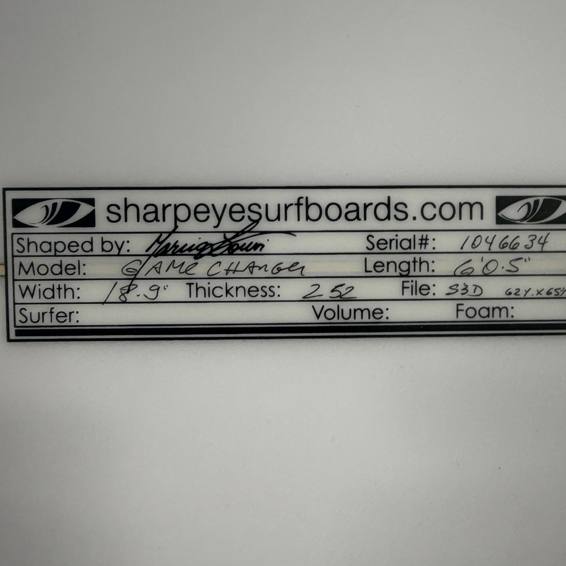 Used Leo Fioravanti Game Changer 6'0.5" x 18.9" x 2.52"