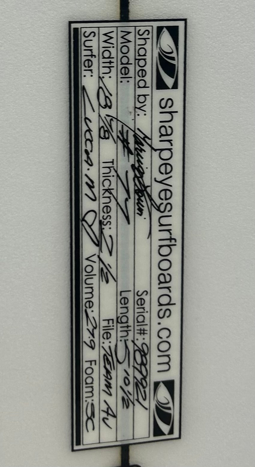 Used Lucca Mesinas #77 5'10.5 x 18.88 x 2.5 27.9L