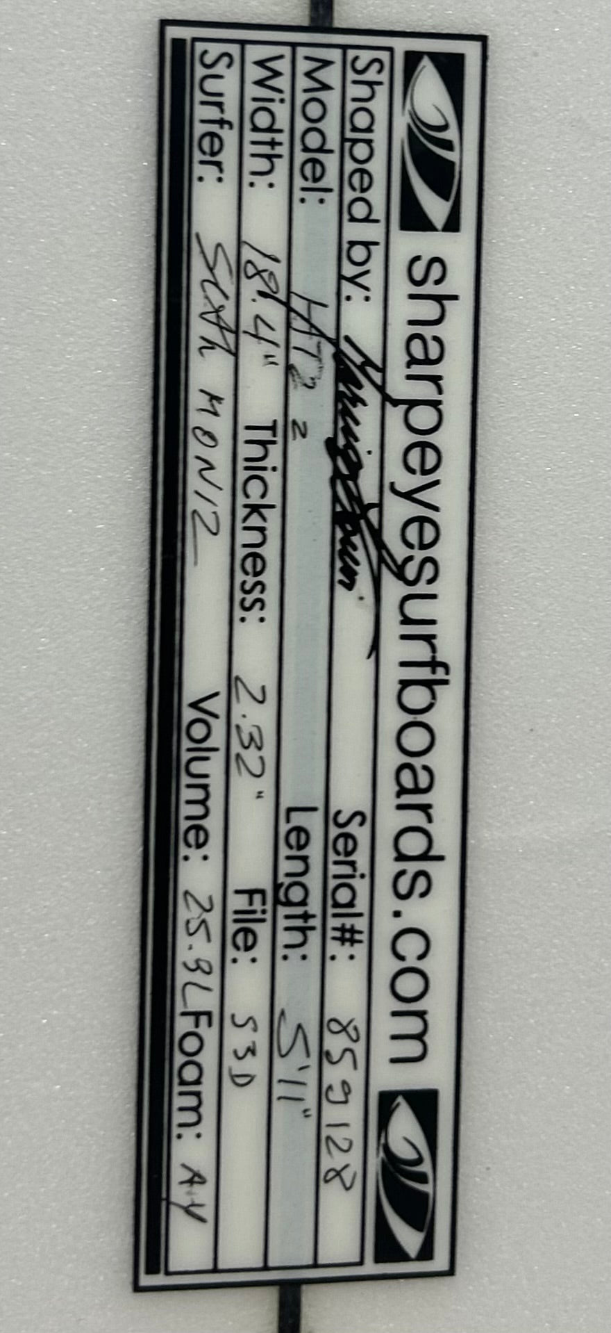 Used Seth Moniz HT2 5'11 x 18.4 x 2.32 25.8L