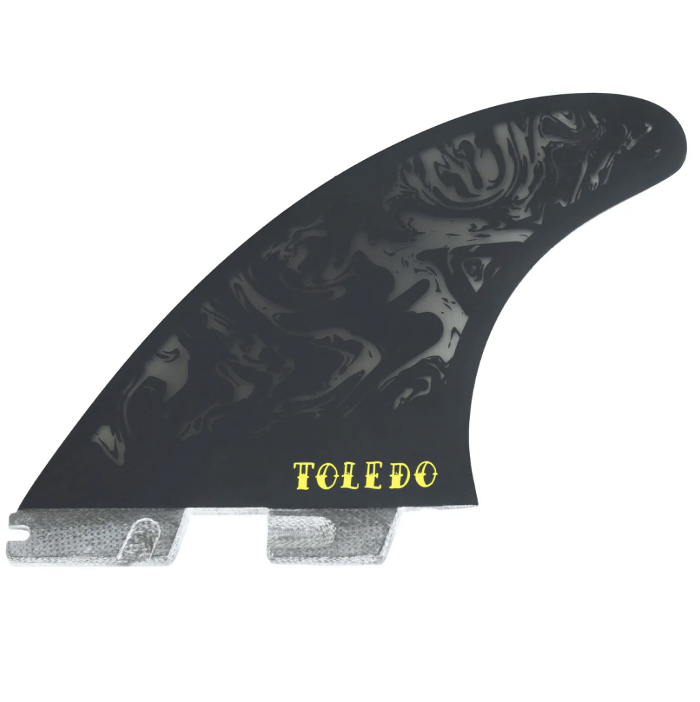 CMC SURF オリジナルプリント　FCS M-5 TRI FIN SET　黒 FCS 25 フィン M5 SOFTFLEX TRI FINS ソフトフレックス トライ
