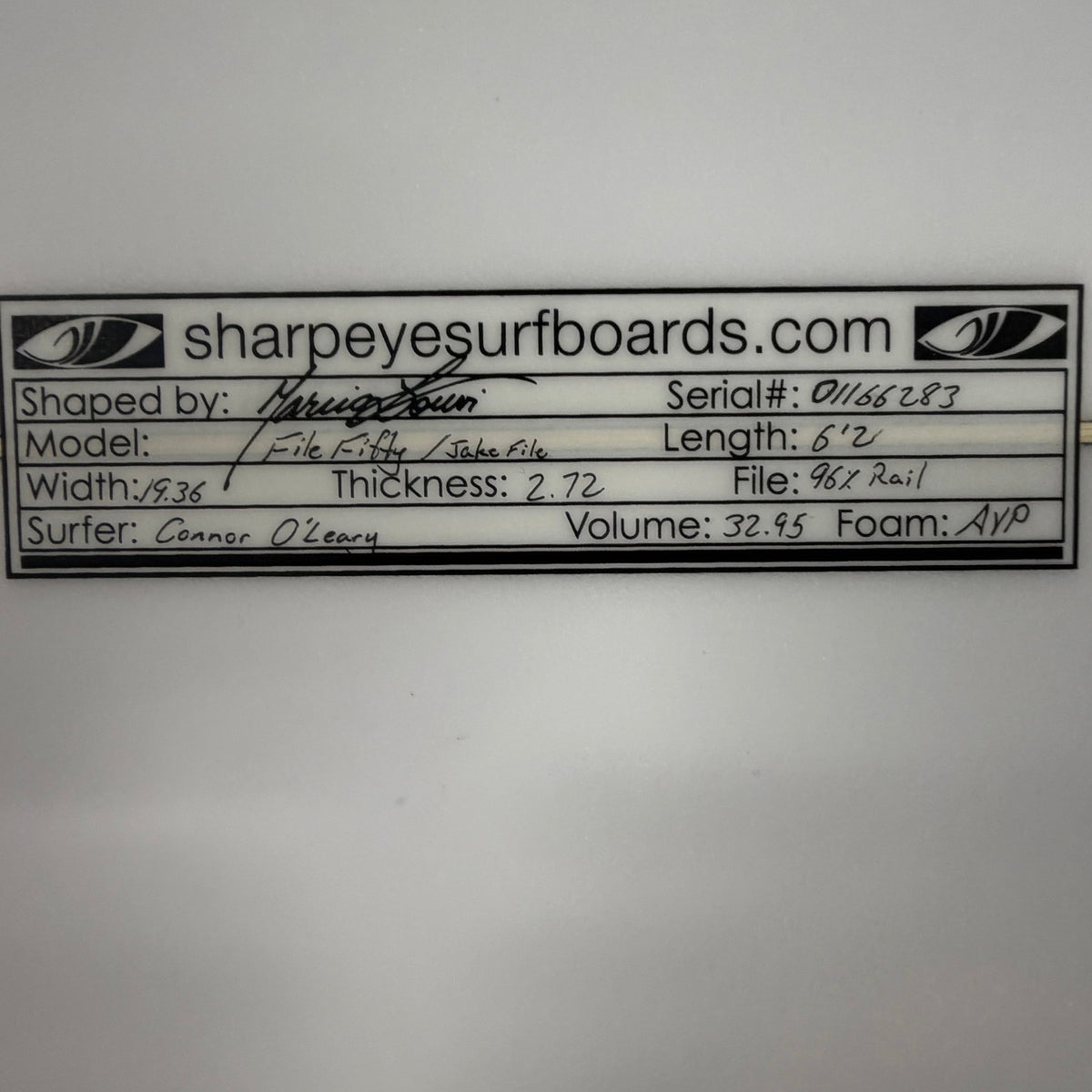 New File Fifty 6'2" x 19.36" x 2.72" 32.95L