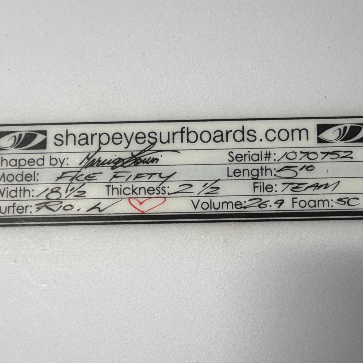 Used Rio Waida File Fifty 5'10" x 18.5" x 2.5" 26.9L