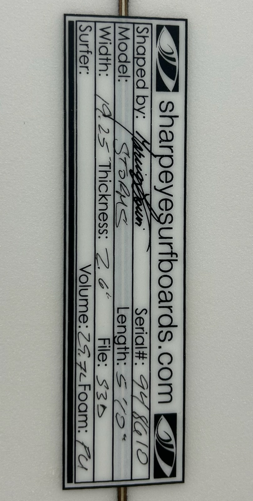 New Storms 5'10 x 19.25 x 2.6 29.7L