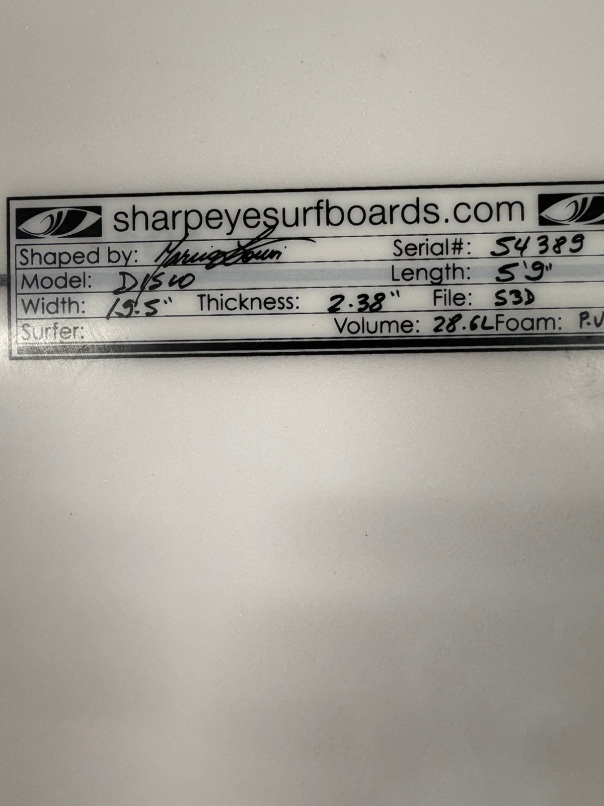 Used Disco 5'9" x 19.5" x 2.38" 28.6L