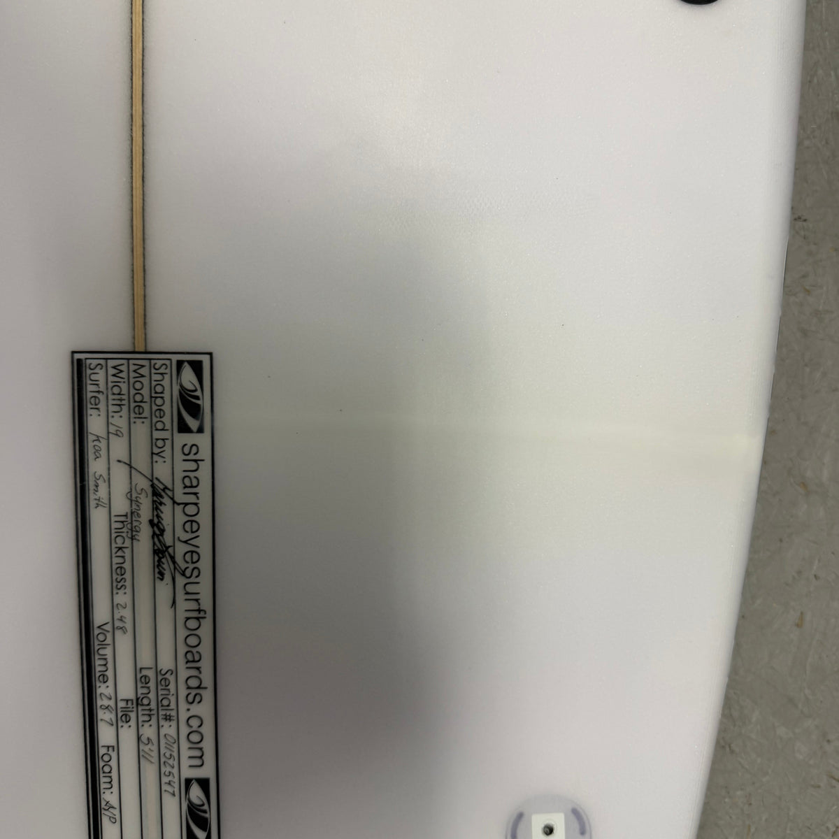 Used Koa Smith Synergy 5'11" x 19" x 2.48" 28.7L (Small Crease Professionally Repaired)