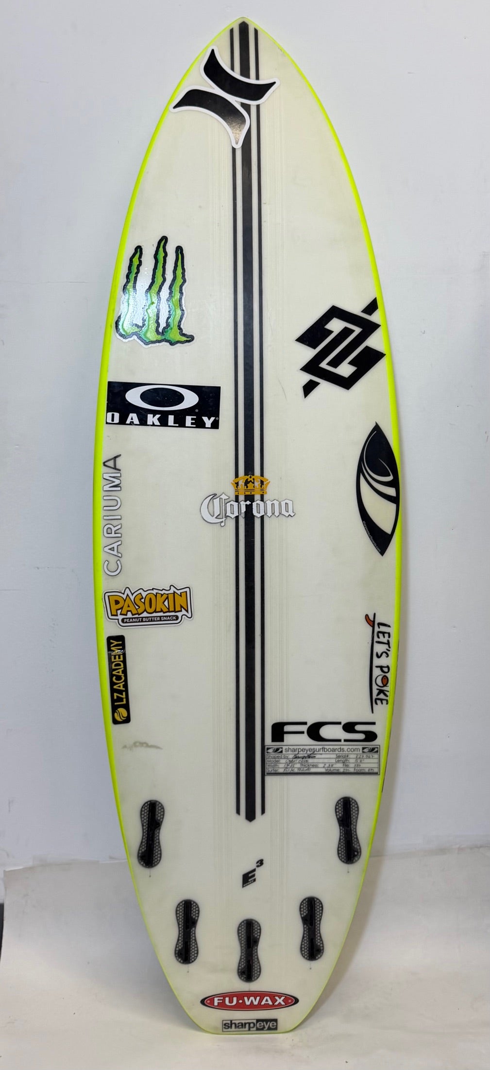 Used Filipe Toledo E3 Custom Cheat Code 5'6 x 19.25 x 2.38 27L