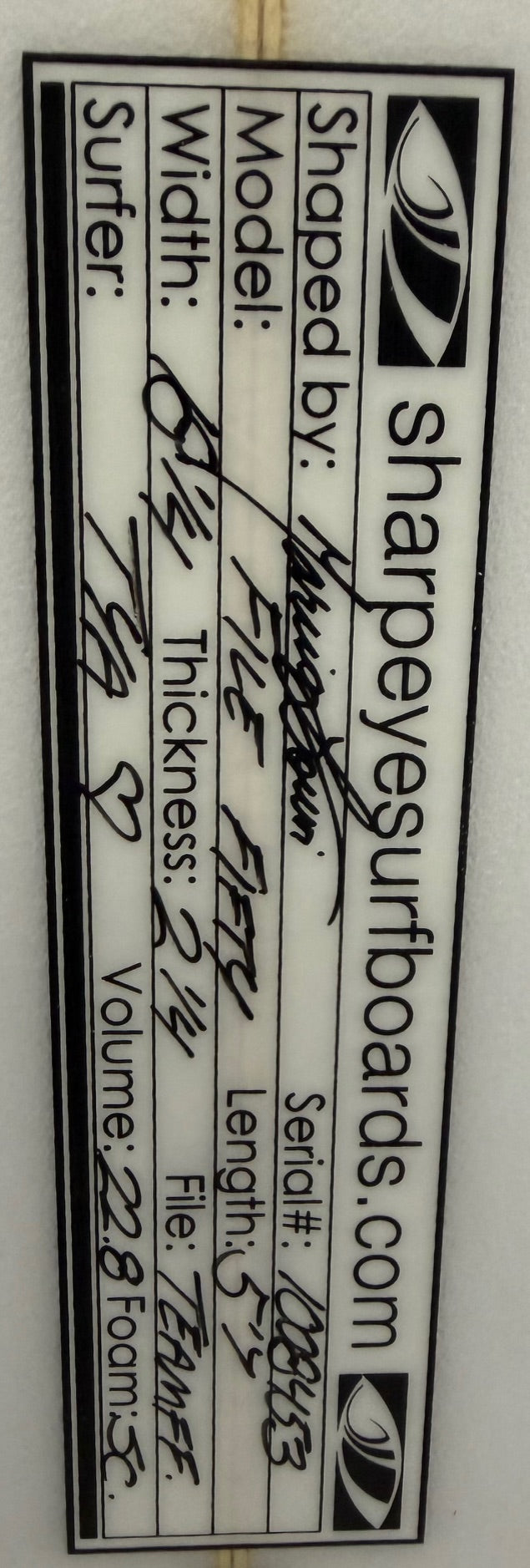 Used Tya Zebrowski  File Fifty 5'7 x 18.25 x 2.25 22.8L