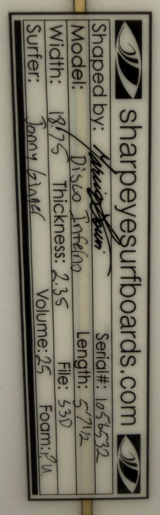 New Disco Inferno 5'7.5 x 18.75 x 2.35 25L