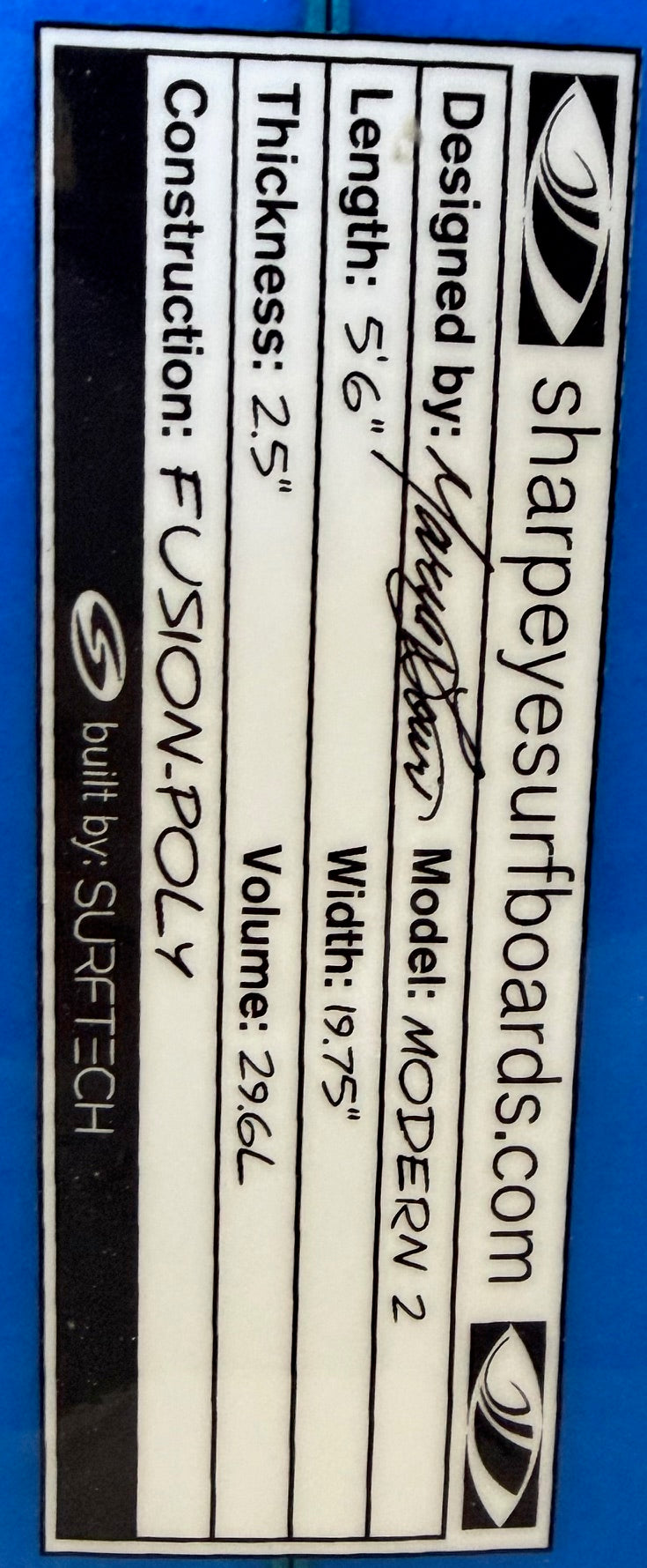 Used Modern 2 5'6 x 19.75 x 2.5 29.6L