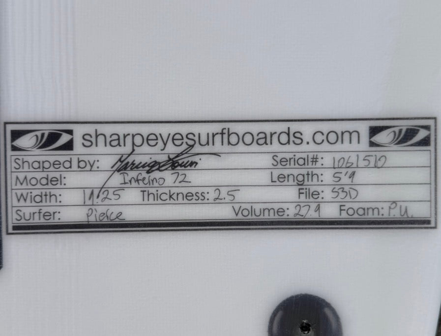 New E3 Inferno 72 5'9" x 19.25 x 2.5 27.9L