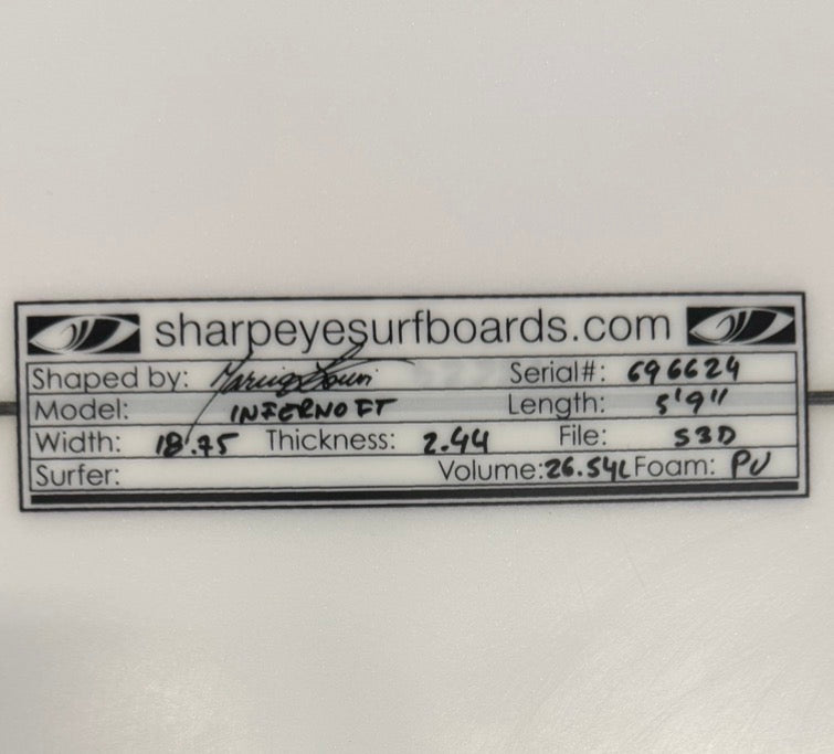 New Inferno FT 5'9" x 18.75 x 2.44 26.54L