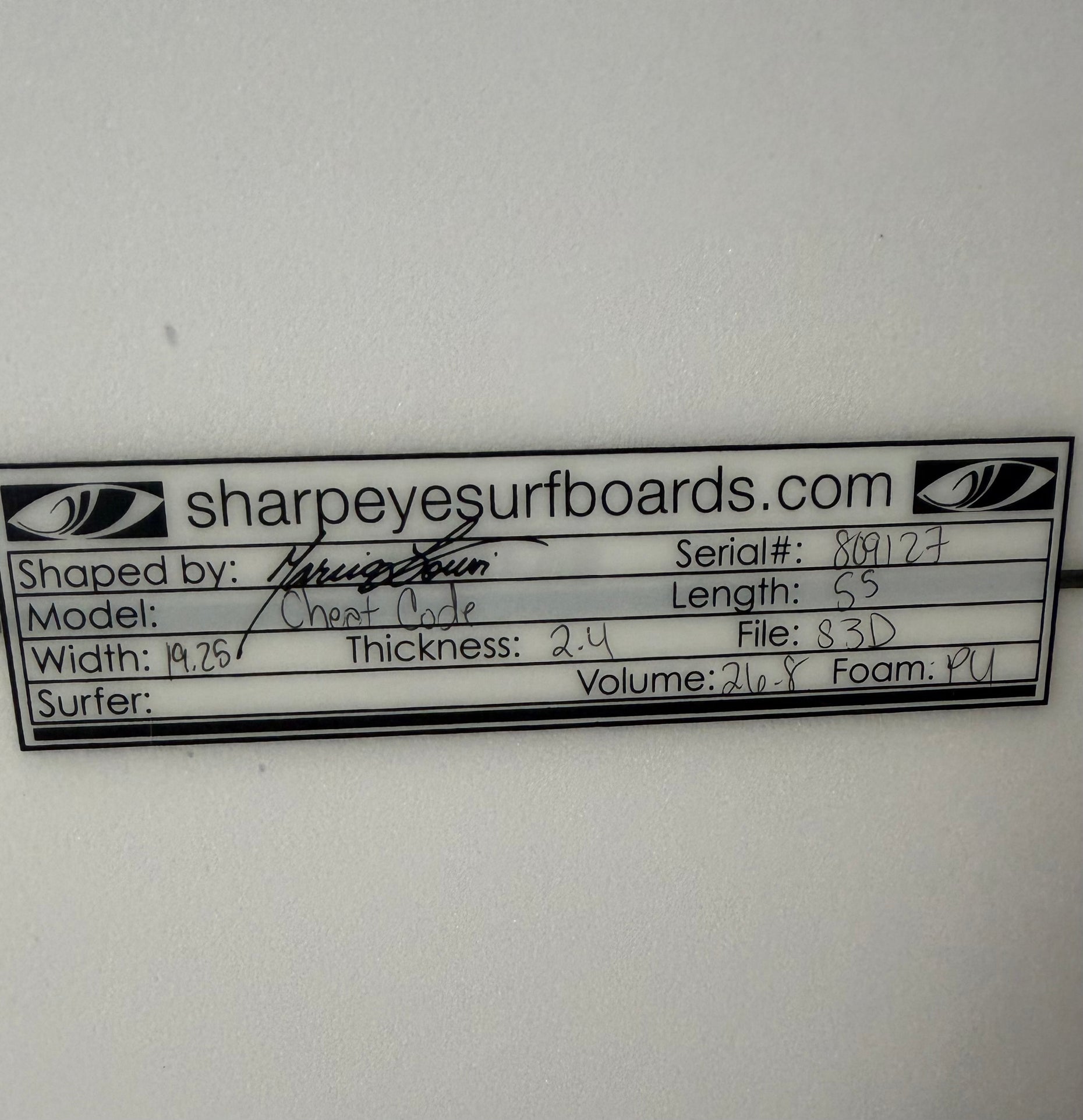 New Cheat Code 5'5" x 19.25" x 2.4" 26.8L