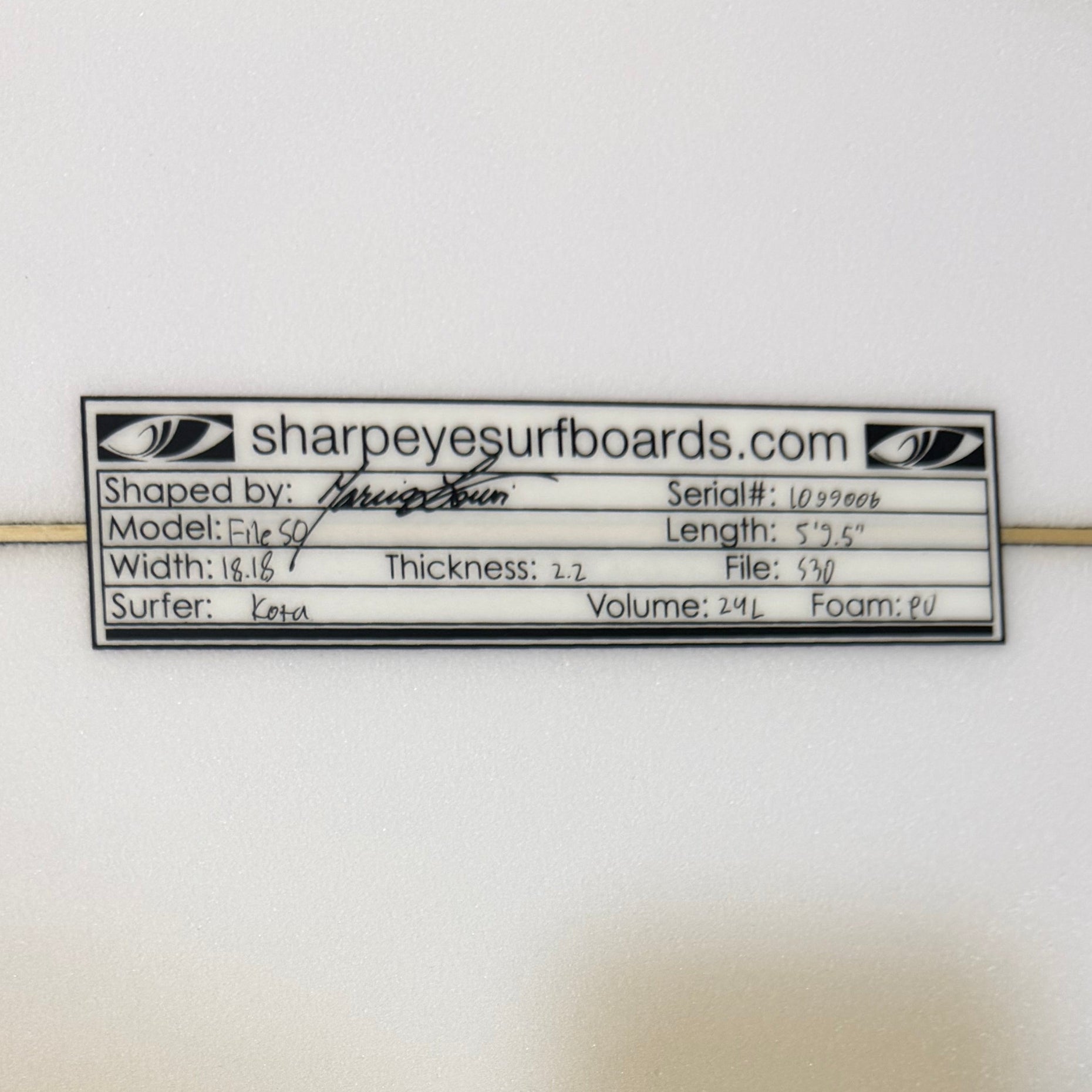 New File 50 5'9.5" x 18.18" x 2.2" 24L