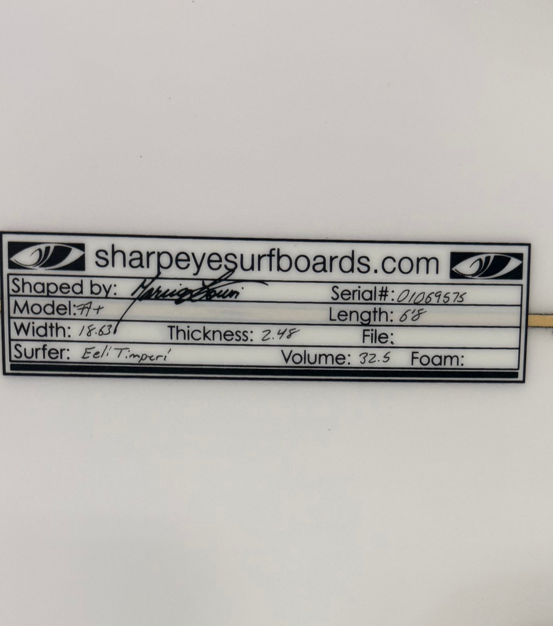 New #77+ 6'8" x 18.63" x 2.48" 32.5L