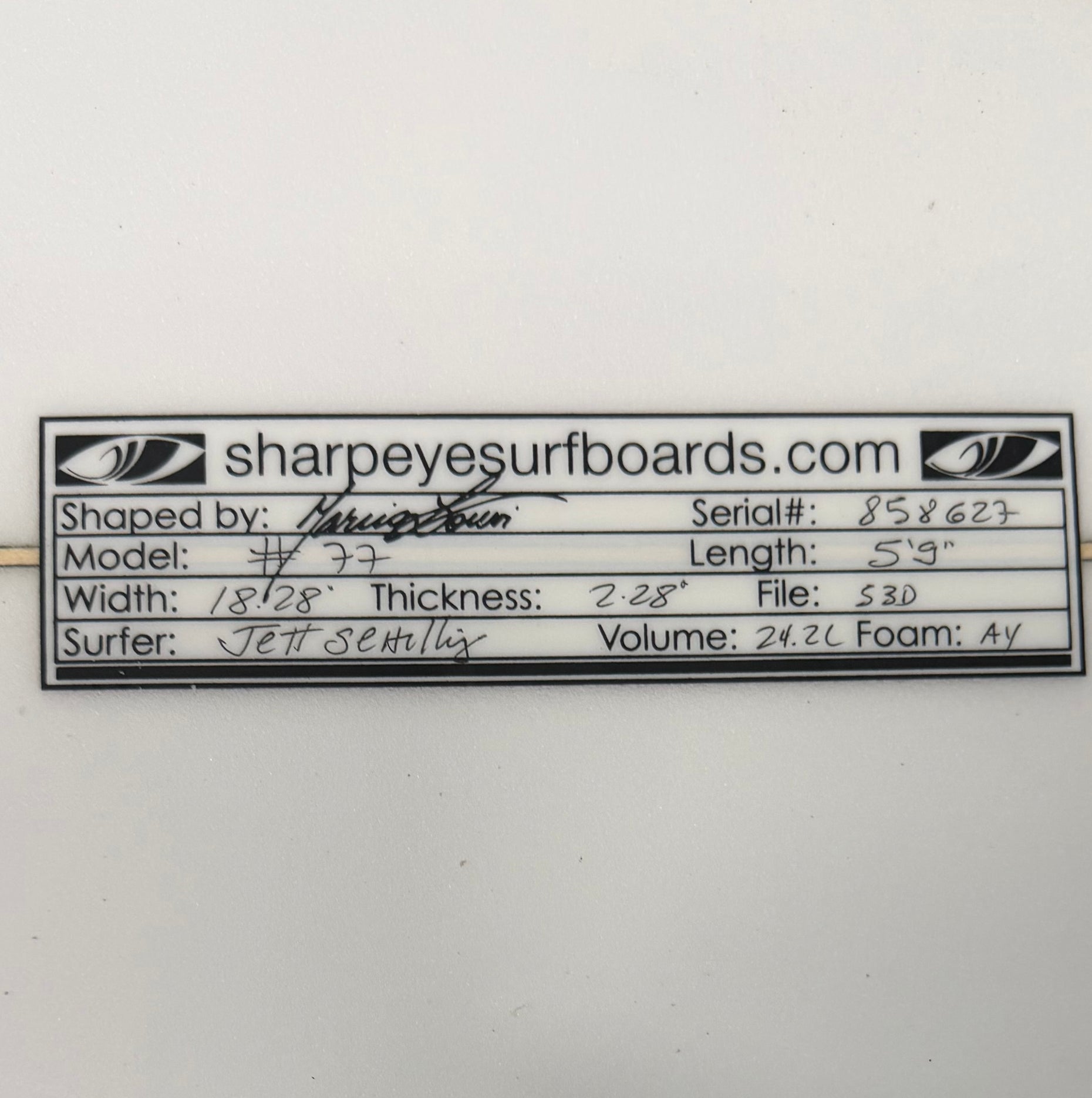 Used Jett Schilling 5'9" x 18.28" x 2.28" 24.2L