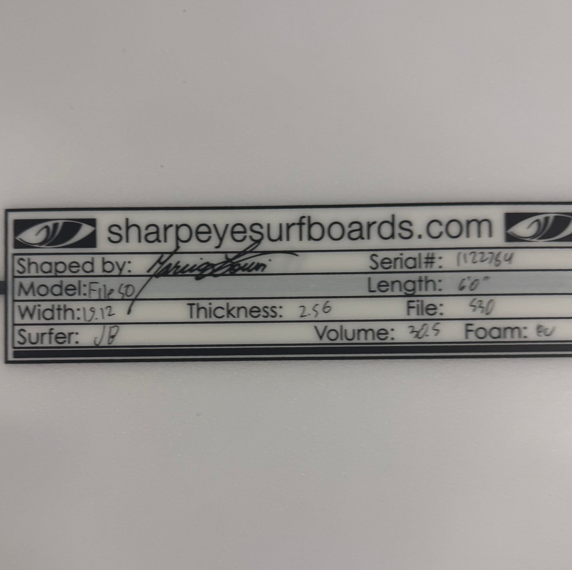 Used File 50 6'0" x 19.12" x 2.56" 30.5L