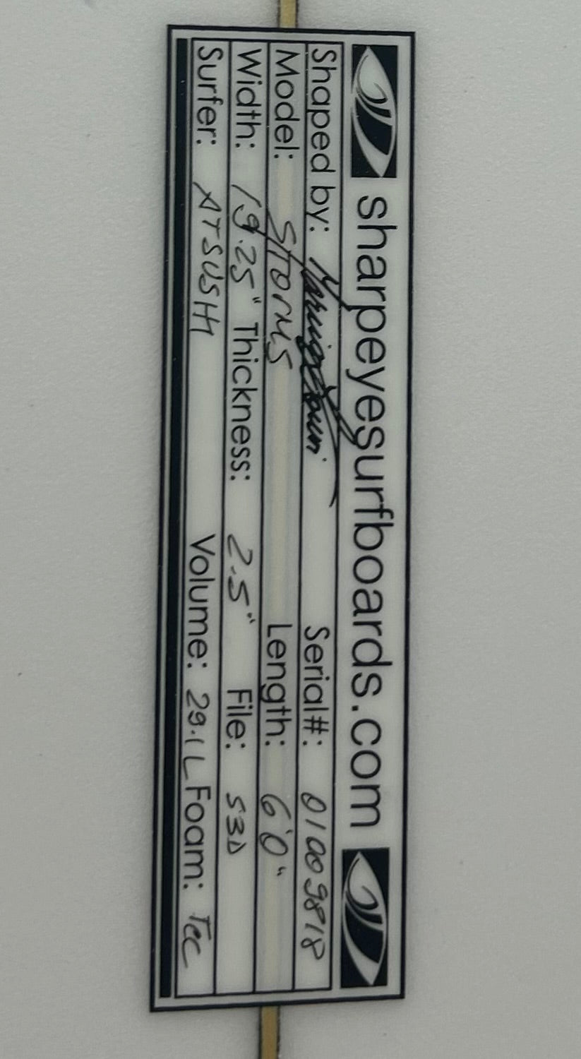 New Storms 6'0 x 19.25 x 2.5 29.1L