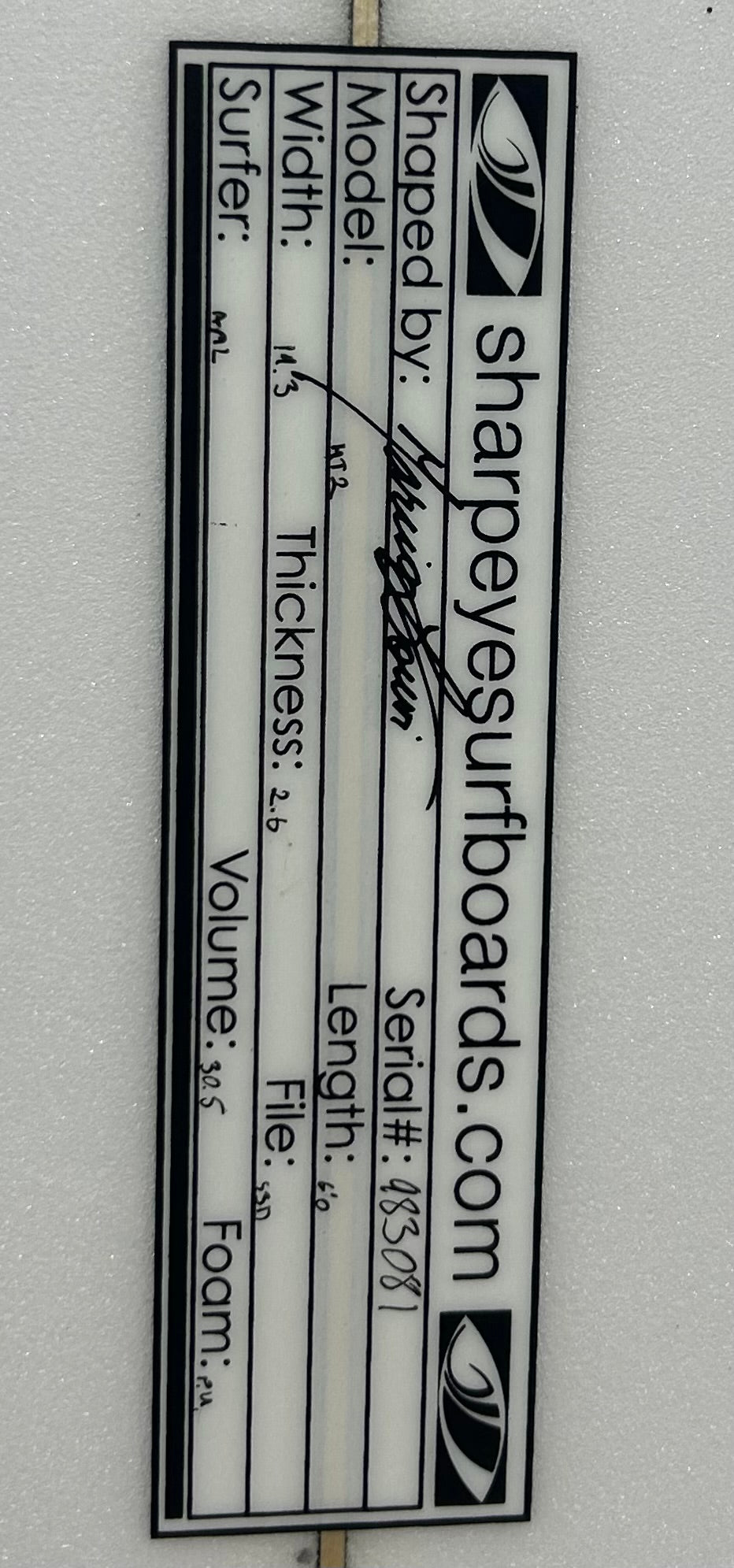 Used HT2 6'0 x 19.3 x 2.6 30.5L