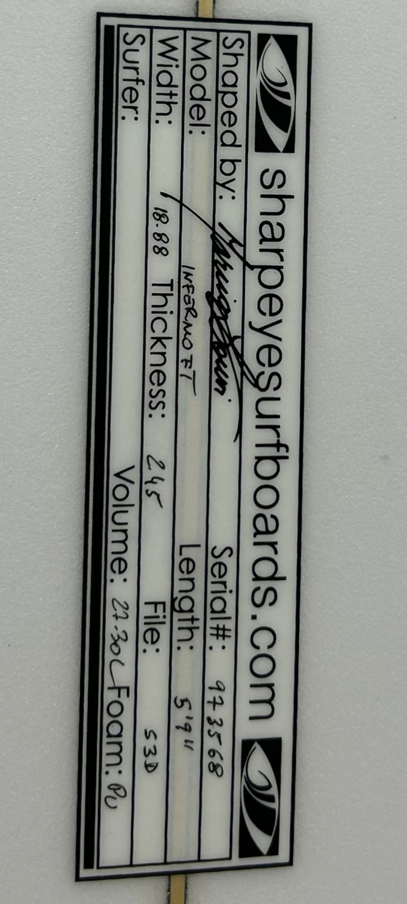 New Inferno FT 5'9 x 18.88 x 2.45 27.3L