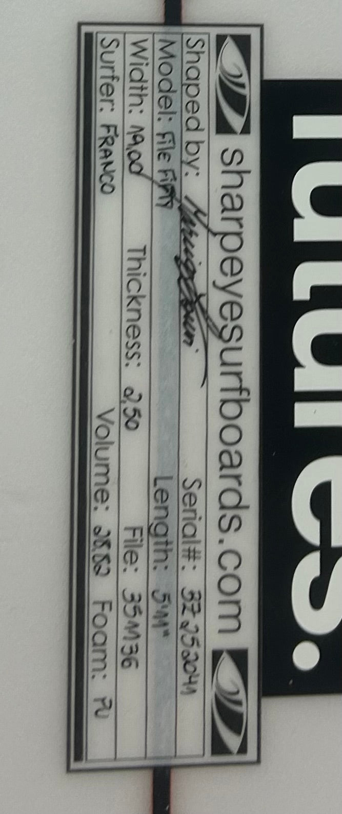 Used File Fifty 5'11 x 19 x 2.5 28.82L
